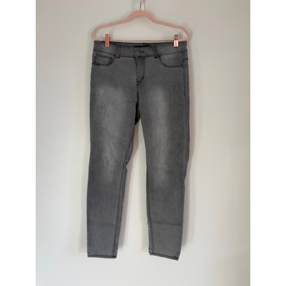 Jordache Super Skinny Jeans Womens 8 Grey Washed Denim Stretch 5-Pocket Slim Fit